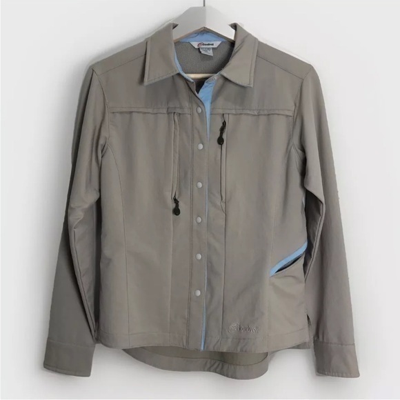 Cloudveil Tan Nylon Jacket, Blue Accents, Size Small - Picture 1 of 7
